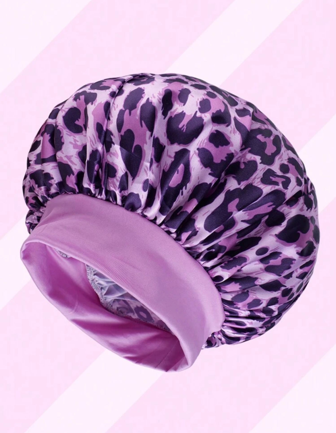 Top Notched Leopard Print Hair Bonnet Silk Bonnet Satin Bonnet