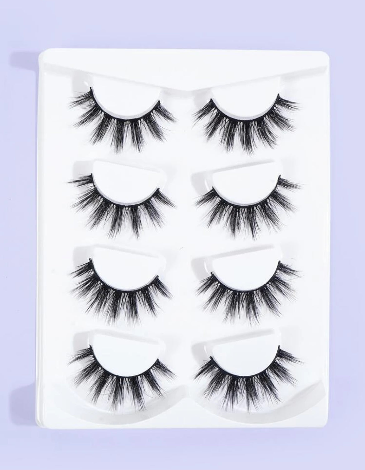 4 Pairs Of Natural Full False
Eyelashes, Thick Curling Fluffy Eyelashes