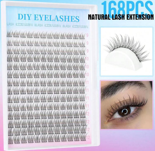 USBOSSBEAUTY 100 PCS Brown Cluster Eyelashes 8-16mm