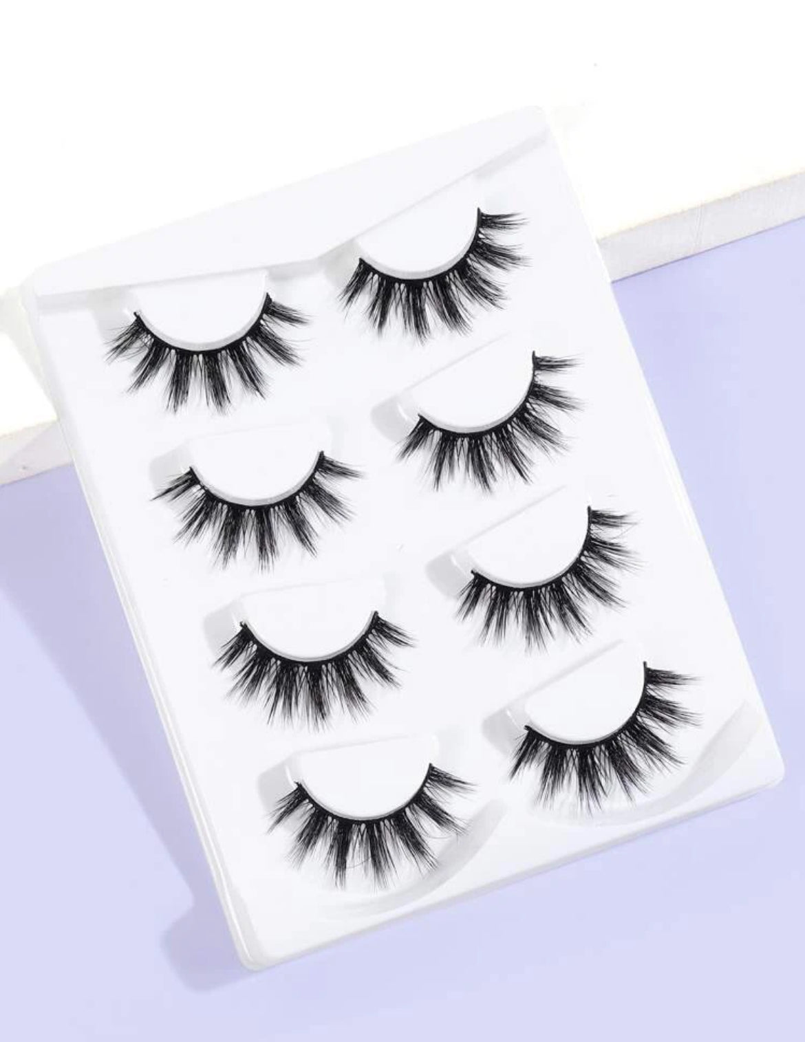 4 Pairs Of Natural Full False
Eyelashes, Thick Curling Fluffy Eyelashes