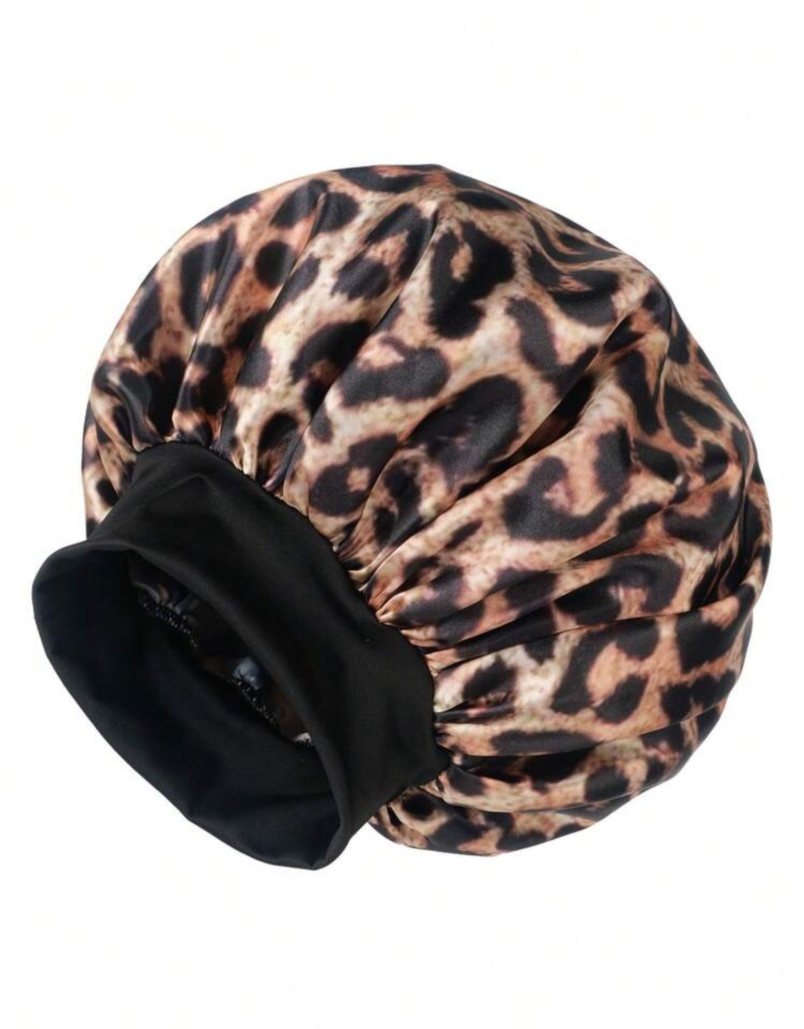 Top Notched Leopard Print Hair Bonnet Silk Bonnet Satin Bonnet