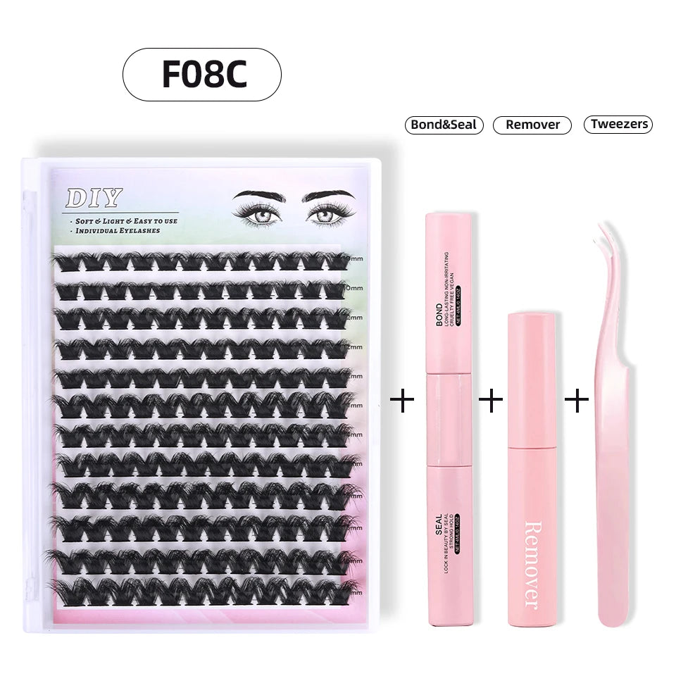 Eyelashes 240 Pcs Clusters Lash Bond and Seal Makeup tools DIY Lashes Extension kit for gluing Lashes Gluing Glue